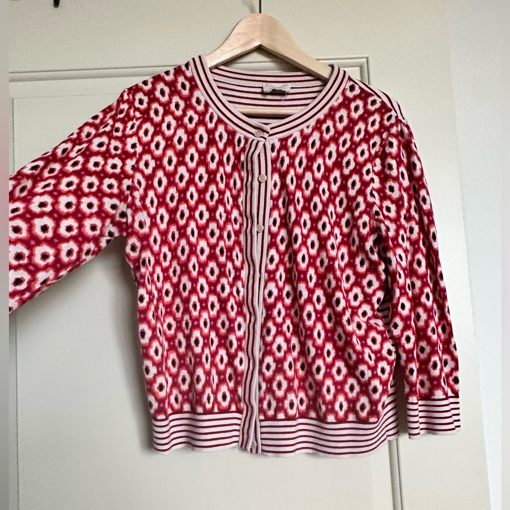 Kate Spade New York Striped (back) & Floral (front) Sweater Size L